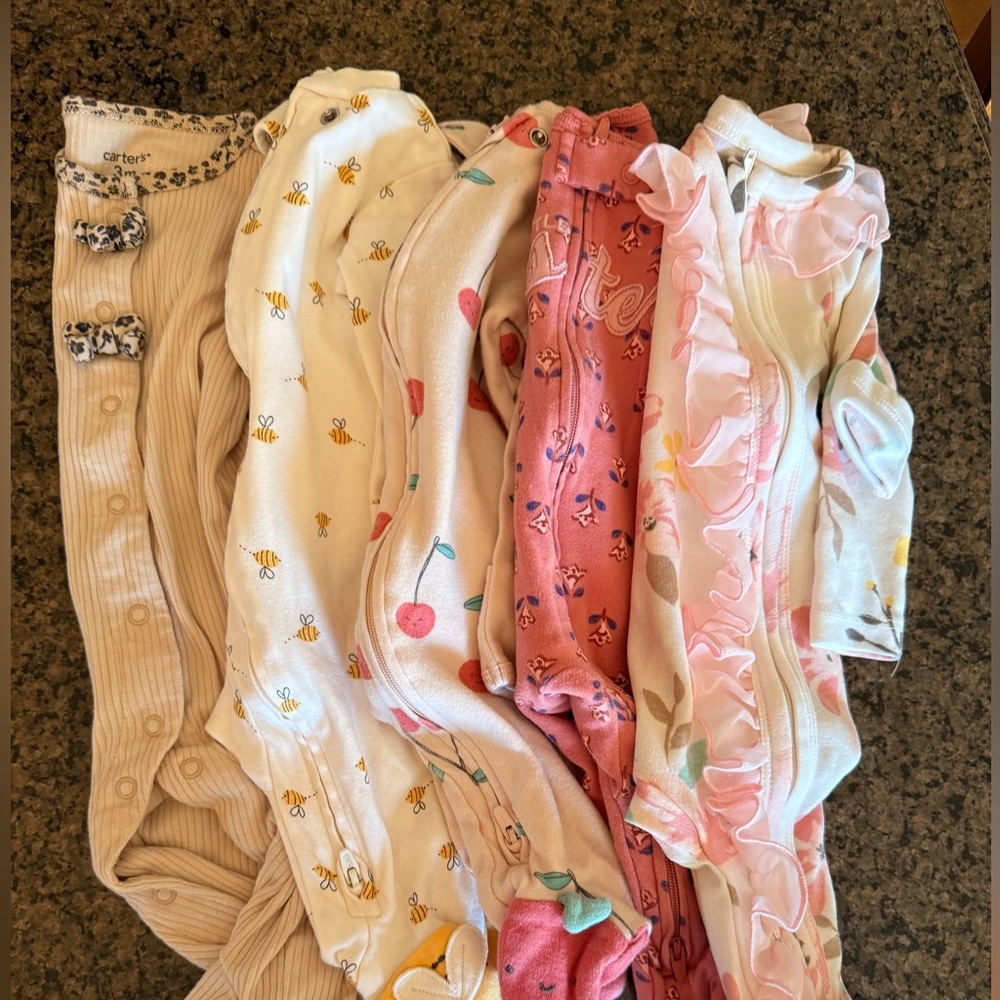 Baby girls three month sleepers